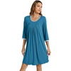 image:imageWiWi Nightgowns for Women Soft Short Sleeve Sleep Nightgown Viscose from Bamboo Night Shirt Sleepwear SXXLEteal Blue