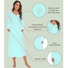 image:imageWiWi Nightgowns for Women Super Soft Sleepwear Long Sleeve V Neck Nightshirts Viscose from Bamboo Cooling Nightdress SXXLAaqua