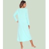 image:imageWiWi Nightgowns for Women Super Soft Sleepwear Long Sleeve V Neck Nightshirts Viscose from Bamboo Cooling Nightdress SXXLAaqua