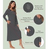 image:imageWiWi Nightgowns for Women Super Soft Sleepwear Long Sleeve V Neck Nightshirts Viscose from Bamboo Cooling Nightdress SXXLAblack White Stripe