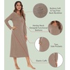 image:imageWiWi Nightgowns for Women Super Soft Sleepwear Long Sleeve V Neck Nightshirts Viscose from Bamboo Cooling Nightdress SXXLAcamel