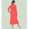 image:imageWiWi Nightgowns for Women Super Soft Sleepwear Long Sleeve V Neck Nightshirts Viscose from Bamboo Cooling Nightdress SXXLAcoral