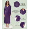 image:imageWiWi Nightgowns for Women Super Soft Sleepwear Long Sleeve V Neck Nightshirts Viscose from Bamboo Cooling Nightdress SXXLAdark Purple