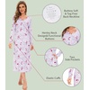 image:imageWiWi Nightgowns for Women Super Soft Sleepwear Long Sleeve V Neck Nightshirts Viscose from Bamboo Cooling Nightdress SXXLAgreyPeony