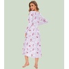 image:imageWiWi Nightgowns for Women Super Soft Sleepwear Long Sleeve V Neck Nightshirts Viscose from Bamboo Cooling Nightdress SXXLAgreyPeony