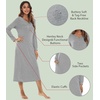 image:imageWiWi Nightgowns for Women Super Soft Sleepwear Long Sleeve V Neck Nightshirts Viscose from Bamboo Cooling Nightdress SXXLAheather Grey