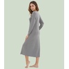 image:imageWiWi Nightgowns for Women Super Soft Sleepwear Long Sleeve V Neck Nightshirts Viscose from Bamboo Cooling Nightdress SXXLAheather Grey Stripe