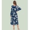 image:imageWiWi Nightgowns for Women Super Soft Sleepwear Long Sleeve V Neck Nightshirts Viscose from Bamboo Cooling Nightdress SXXLAink Blue Floral