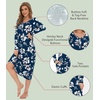 image:imageWiWi Nightgowns for Women Super Soft Sleepwear Long Sleeve V Neck Nightshirts Viscose from Bamboo Cooling Nightdress SXXLAink Blue Floral