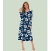 image:imageWiWi Nightgowns for Women Super Soft Sleepwear Long Sleeve V Neck Nightshirts Viscose from Bamboo Cooling Nightdress SXXLAink Blue Floral