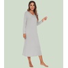 image:imageWiWi Nightgowns for Women Super Soft Sleepwear Long Sleeve V Neck Nightshirts Viscose from Bamboo Cooling Nightdress SXXLAlight Grey