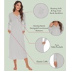 image:imageWiWi Nightgowns for Women Super Soft Sleepwear Long Sleeve V Neck Nightshirts Viscose from Bamboo Cooling Nightdress SXXLAlight Grey