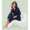 image:imageWiWi Nightgowns for Women Super Soft Sleepwear Long Sleeve V Neck Nightshirts Viscose from Bamboo Cooling Nightdress SXXLAnavy