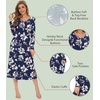 image:imageWiWi Nightgowns for Women Super Soft Sleepwear Long Sleeve V Neck Nightshirts Viscose from Bamboo Cooling Nightdress SXXLAnavy Floral