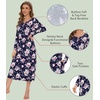 image:imageWiWi Nightgowns for Women Super Soft Sleepwear Long Sleeve V Neck Nightshirts Viscose from Bamboo Cooling Nightdress SXXLAnavyPeony