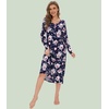 image:imageWiWi Nightgowns for Women Super Soft Sleepwear Long Sleeve V Neck Nightshirts Viscose from Bamboo Cooling Nightdress SXXLAnavyPeony