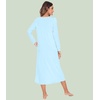 image:imageWiWi Nightgowns for Women Super Soft Sleepwear Long Sleeve V Neck Nightshirts Viscose from Bamboo Cooling Nightdress SXXLApale Blue