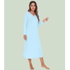 image:imageWiWi Nightgowns for Women Super Soft Sleepwear Long Sleeve V Neck Nightshirts Viscose from Bamboo Cooling Nightdress SXXLApale Blue