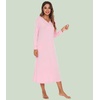 image:imageWiWi Nightgowns for Women Super Soft Sleepwear Long Sleeve V Neck Nightshirts Viscose from Bamboo Cooling Nightdress SXXLApink