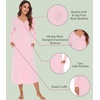 image:imageWiWi Nightgowns for Women Super Soft Sleepwear Long Sleeve V Neck Nightshirts Viscose from Bamboo Cooling Nightdress SXXLApink