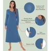 image:imageWiWi Nightgowns for Women Super Soft Sleepwear Long Sleeve V Neck Nightshirts Viscose from Bamboo Cooling Nightdress SXXLAprussian Blue