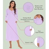 image:imageWiWi Nightgowns for Women Super Soft Sleepwear Long Sleeve V Neck Nightshirts Viscose from Bamboo Cooling Nightdress SXXLAtaro Purple