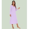 image:imageWiWi Nightgowns for Women Super Soft Sleepwear Long Sleeve V Neck Nightshirts Viscose from Bamboo Cooling Nightdress SXXLAtaro Purple