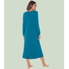 image:imageWiWi Nightgowns for Women Super Soft Sleepwear Long Sleeve V Neck Nightshirts Viscose from Bamboo Cooling Nightdress SXXLAteal Blue
