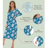 image:imageWiWi Nightgowns for Women Super Soft Sleepwear Long Sleeve V Neck Nightshirts Viscose from Bamboo Cooling Nightdress SXXLAteal BluePeony