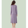 image:imageWiWi Nightgowns for Women Super Soft Sleepwear Long Sleeve V Neck Nightshirts Viscose from Bamboo Cooling Nightdress SXXLAviolet