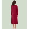 image:imageWiWi Nightgowns for Women Super Soft Sleepwear Long Sleeve V Neck Nightshirts Viscose from Bamboo Cooling Nightdress SXXLAwine Red