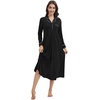 image:imageWiWi Nightgowns for Women Super Soft Sleepwear Long Sleeve V Neck Nightshirts Viscose from Bamboo Cooling Nightdress SXXLBblack