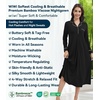 image:imageWiWi Nightgowns for Women Super Soft Sleepwear Long Sleeve V Neck Nightshirts Viscose from Bamboo Cooling Nightdress SXXLBblack