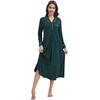 image:imageWiWi Nightgowns for Women Super Soft Sleepwear Long Sleeve V Neck Nightshirts Viscose from Bamboo Cooling Nightdress SXXLBblackish Green