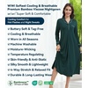 image:imageWiWi Nightgowns for Women Super Soft Sleepwear Long Sleeve V Neck Nightshirts Viscose from Bamboo Cooling Nightdress SXXLBblackish Green