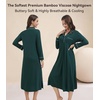 image:imageWiWi Nightgowns for Women Super Soft Sleepwear Long Sleeve V Neck Nightshirts Viscose from Bamboo Cooling Nightdress SXXLBblackish Green