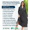 image:imageWiWi Nightgowns for Women Super Soft Sleepwear Long Sleeve V Neck Nightshirts Viscose from Bamboo Cooling Nightdress SXXLBcharcoal Heather