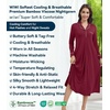 image:imageWiWi Nightgowns for Women Super Soft Sleepwear Long Sleeve V Neck Nightshirts Viscose from Bamboo Cooling Nightdress SXXLBwine