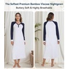 image:imageWiWi Nightgowns for Women Super Soft Sleepwear Long Sleeve V Neck Nightshirts Viscose from Bamboo Cooling Nightdress SXXLCash GreyNavy