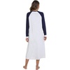 image:imageWiWi Nightgowns for Women Super Soft Sleepwear Long Sleeve V Neck Nightshirts Viscose from Bamboo Cooling Nightdress SXXLCash GreyNavy