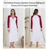 image:imageWiWi Nightgowns for Women Super Soft Sleepwear Long Sleeve V Neck Nightshirts Viscose from Bamboo Cooling Nightdress SXXLCash GreyWine Red