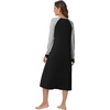 image:imageWiWi Nightgowns for Women Super Soft Sleepwear Long Sleeve V Neck Nightshirts Viscose from Bamboo Cooling Nightdress SXXLCblack