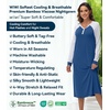 image:imageWiWi Nightgowns for Women Super Soft Sleepwear Long Sleeve V Neck Nightshirts Viscose from Bamboo Cooling Nightdress SXXLCprussian Blue