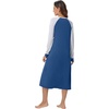 image:imageWiWi Nightgowns for Women Super Soft Sleepwear Long Sleeve V Neck Nightshirts Viscose from Bamboo Cooling Nightdress SXXLCprussian Blue