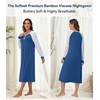 image:imageWiWi Nightgowns for Women Super Soft Sleepwear Long Sleeve V Neck Nightshirts Viscose from Bamboo Cooling Nightdress SXXLCprussian Blue