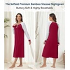 image:imageWiWi Nightgowns for Women Super Soft Sleepwear Long Sleeve V Neck Nightshirts Viscose from Bamboo Cooling Nightdress SXXLCwine Red