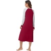 image:imageWiWi Nightgowns for Women Super Soft Sleepwear Long Sleeve V Neck Nightshirts Viscose from Bamboo Cooling Nightdress SXXLCwine Red