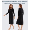 image:imageWiWi Nightgowns for Women Super Soft Viscose from Bamboo Long Sleeve Nightshirts Cooling Sleepwear Plus Size Nightshirts S3XBlack