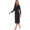 image:imageWiWi Nightgowns for Women Super Soft Viscose from Bamboo Long Sleeve Nightshirts Cooling Sleepwear Plus Size Nightshirts S3XBlack