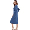 image:imageWiWi Nightgowns for Women Super Soft Viscose from Bamboo Long Sleeve Nightshirts Cooling Sleepwear Plus Size Nightshirts S3XBlue